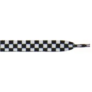 Printed Flat 9/16" - White/Black Checker Large (12 Pair Pack) Shoelaces