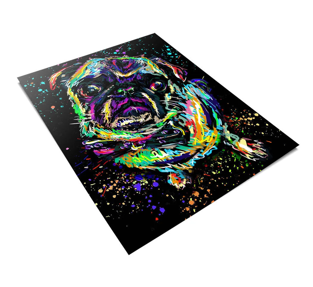 Pug Art, Dog Painting, Pet Art