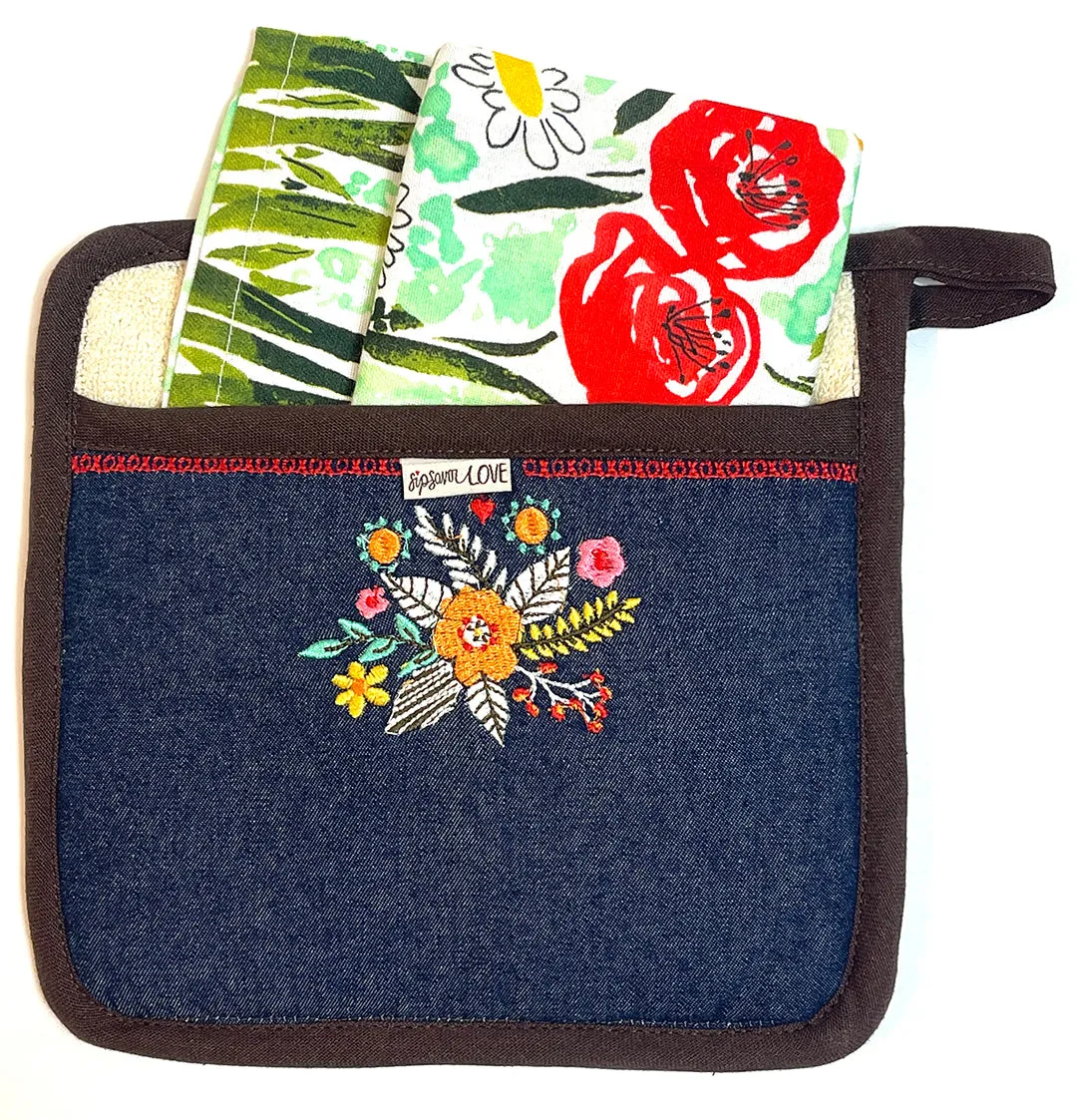 "Solstice" Denim Oven Mitt