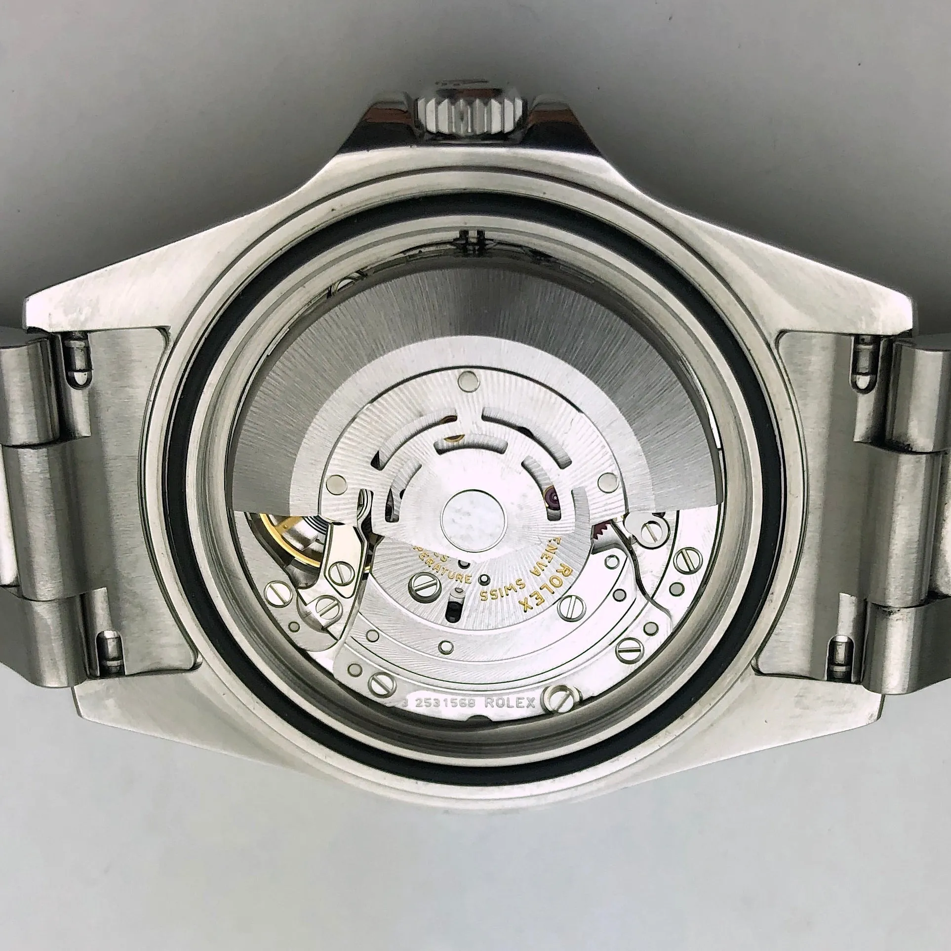 Rolex Explorer II 16570 T GMT Black No Lug Holes c. 2008 Oyster Steel 40 mm