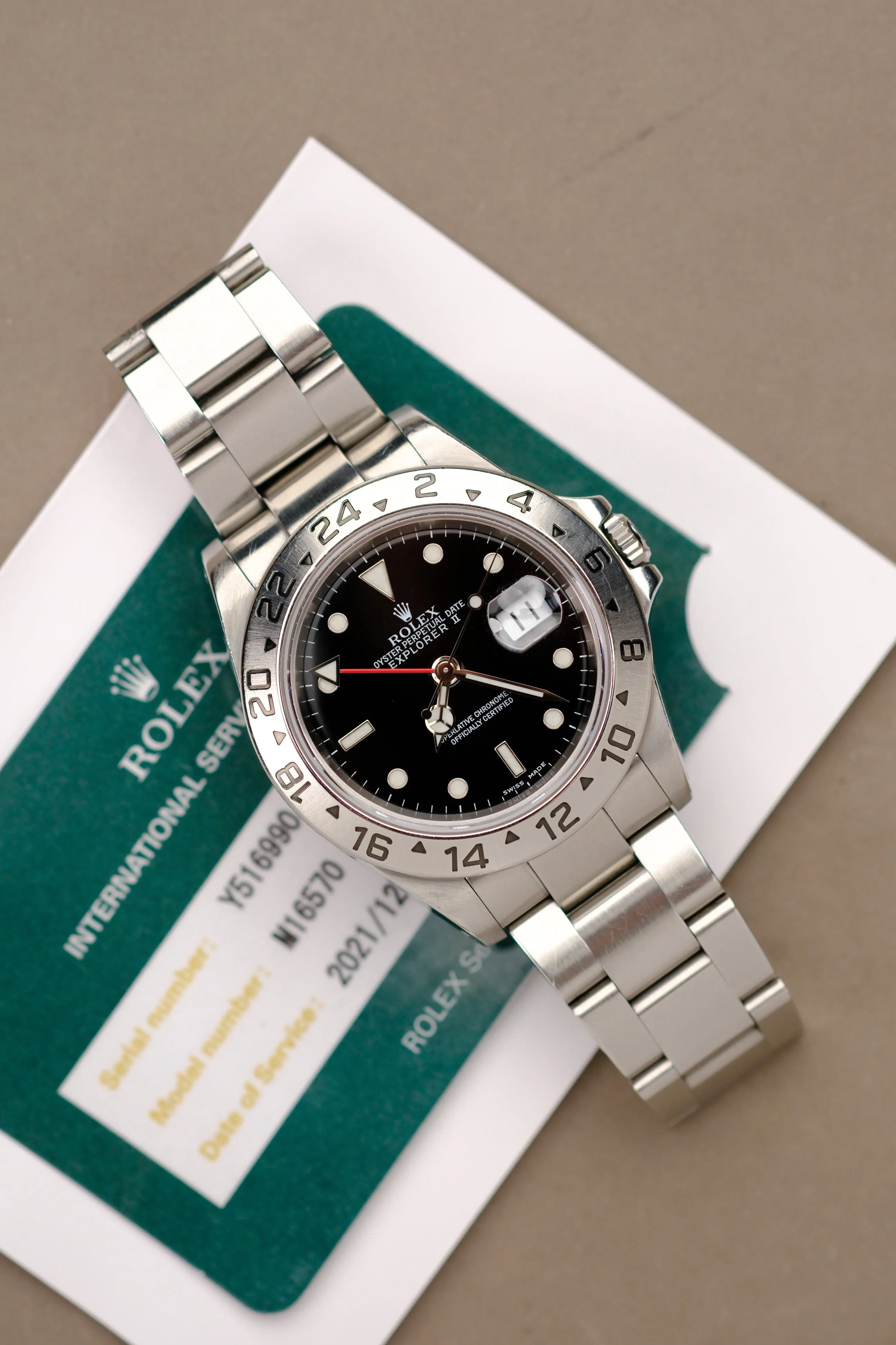 Rolex Explorer ii 16570 w/ RSC - 2001