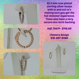 Rose Over Sterling In and Out Hoop Earrings From Shimmer