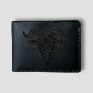 Satanic Baphomet: Handmade Gothic Leather Wallet