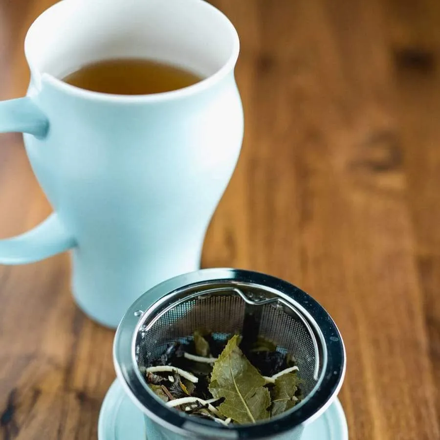 Satin Tea Mug, Filter and Saucer