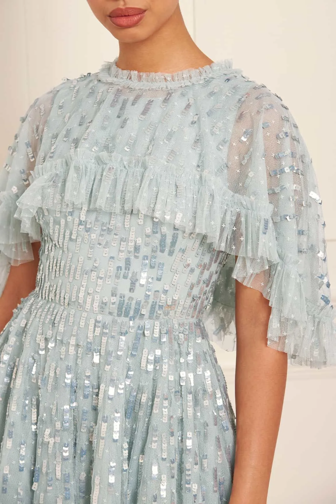 Sequin Dash Cape Micro Mini Dress