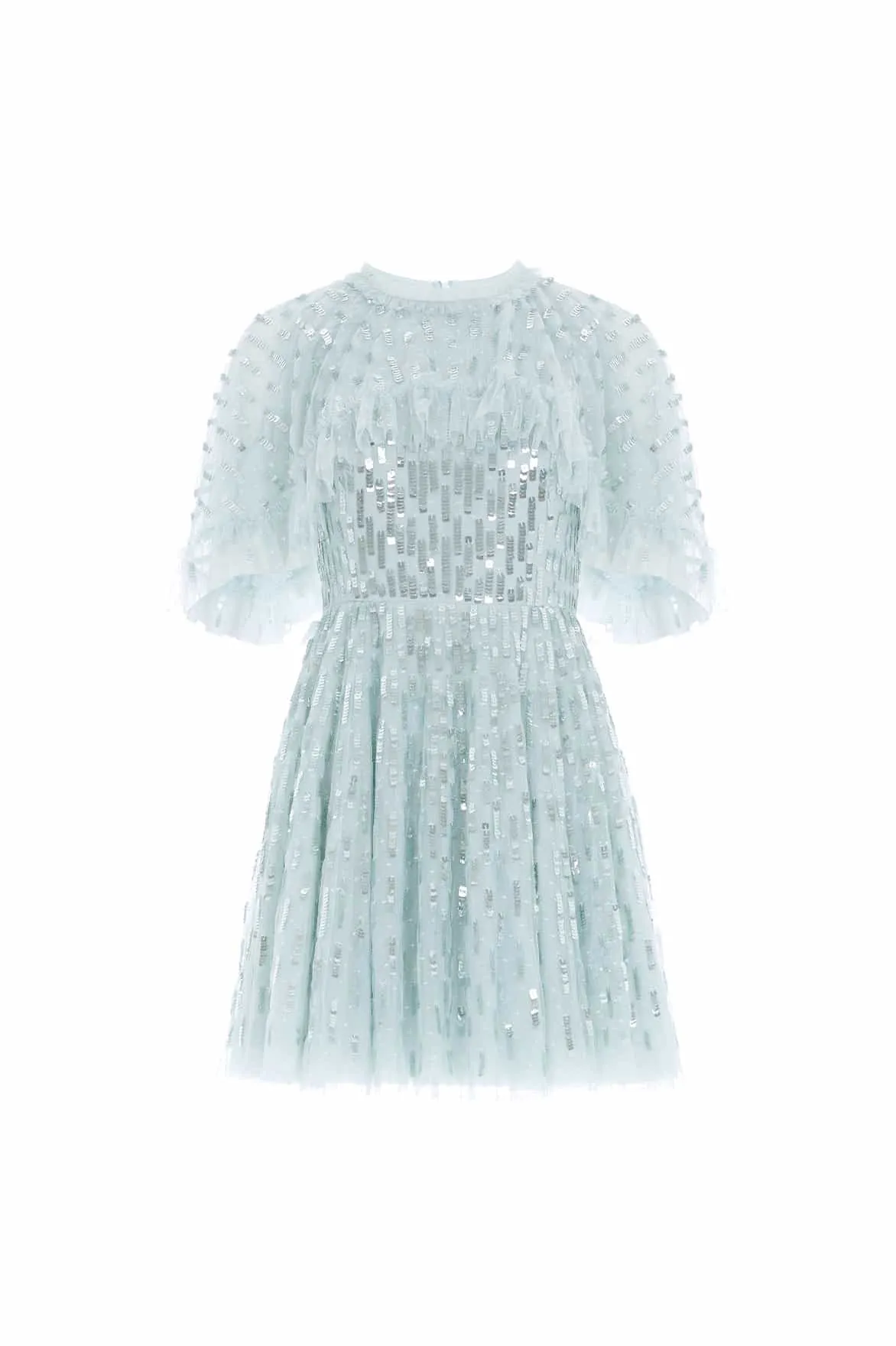 Sequin Dash Cape Micro Mini Dress