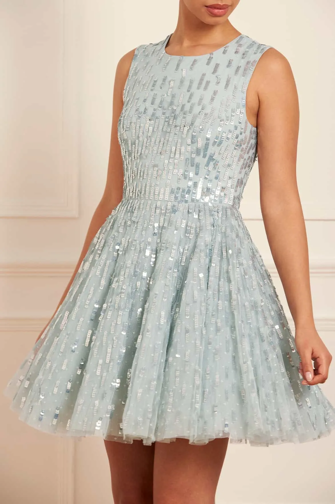 Sequin Dash Cape Micro Mini Dress