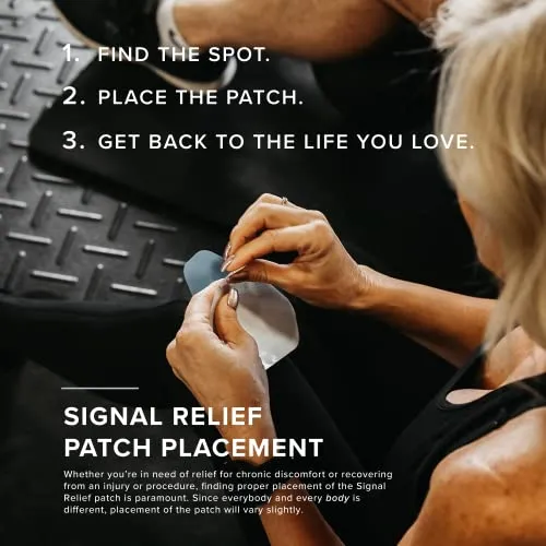 SIGNAL RELIEF Patch & Adhesive Bundle, Natural Extra Strength Relief for Any Ache or Soreness, Reusable Wellness Patches, Muscle Recovery, Easy Adhesive Application (Aqua, 3.5"   10 Adhesive Patches)