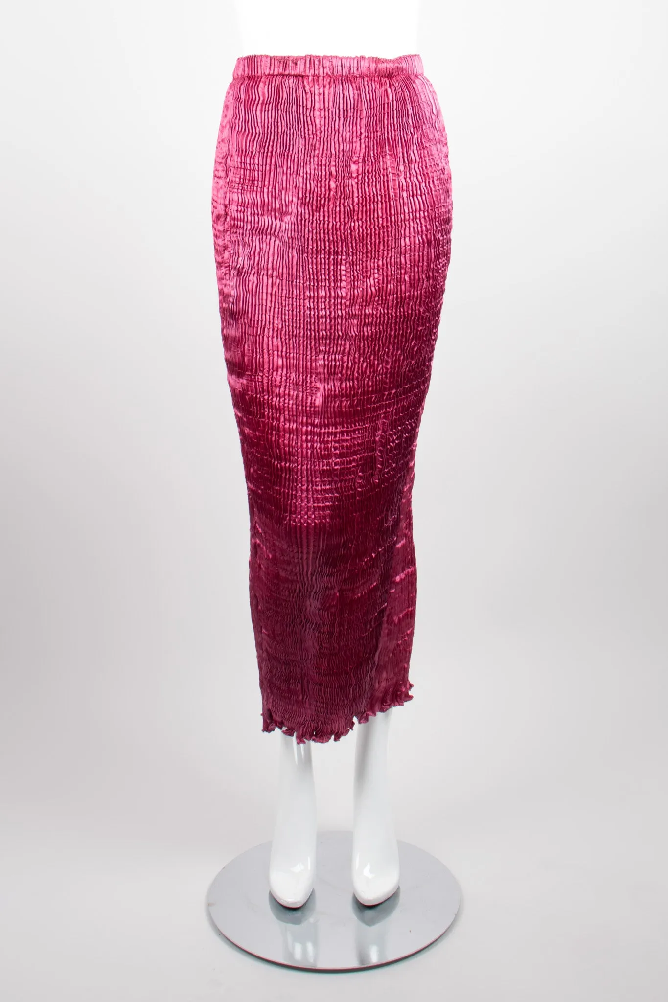 Silk Pleated Top & Skirt Set