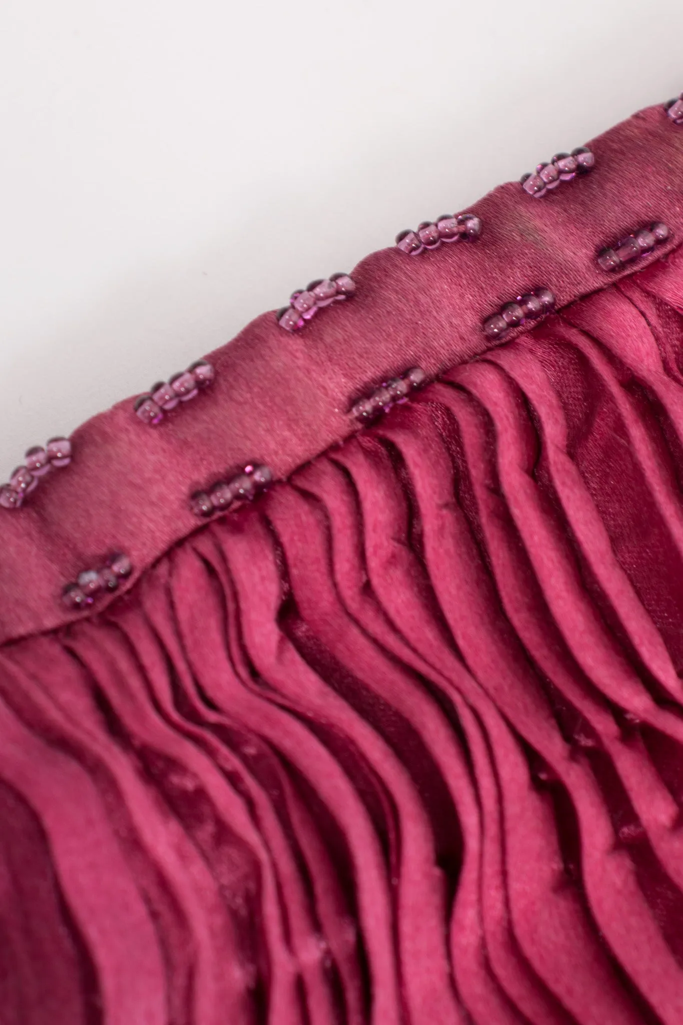 Silk Pleated Top & Skirt Set