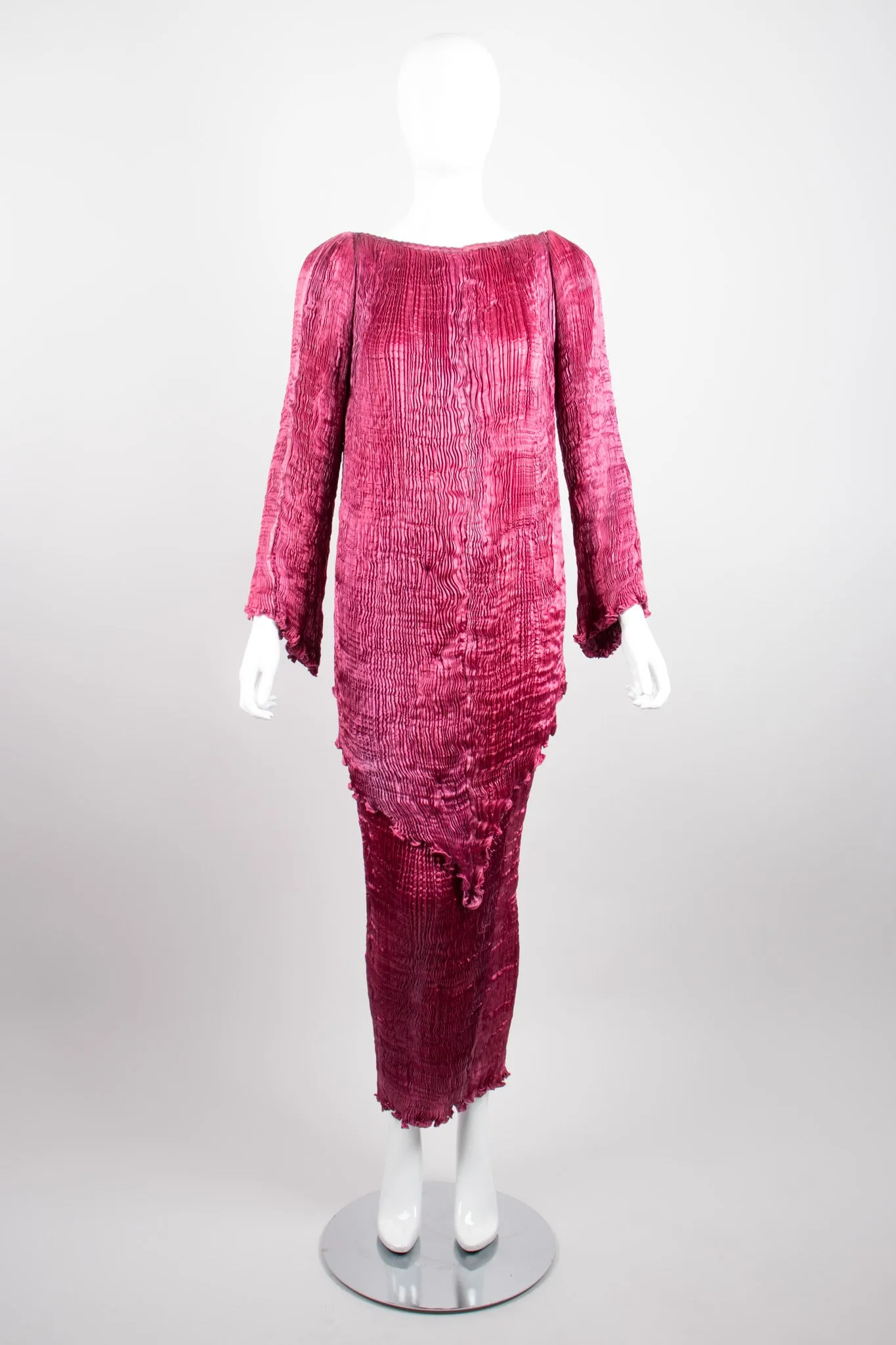 Silk Pleated Top & Skirt Set