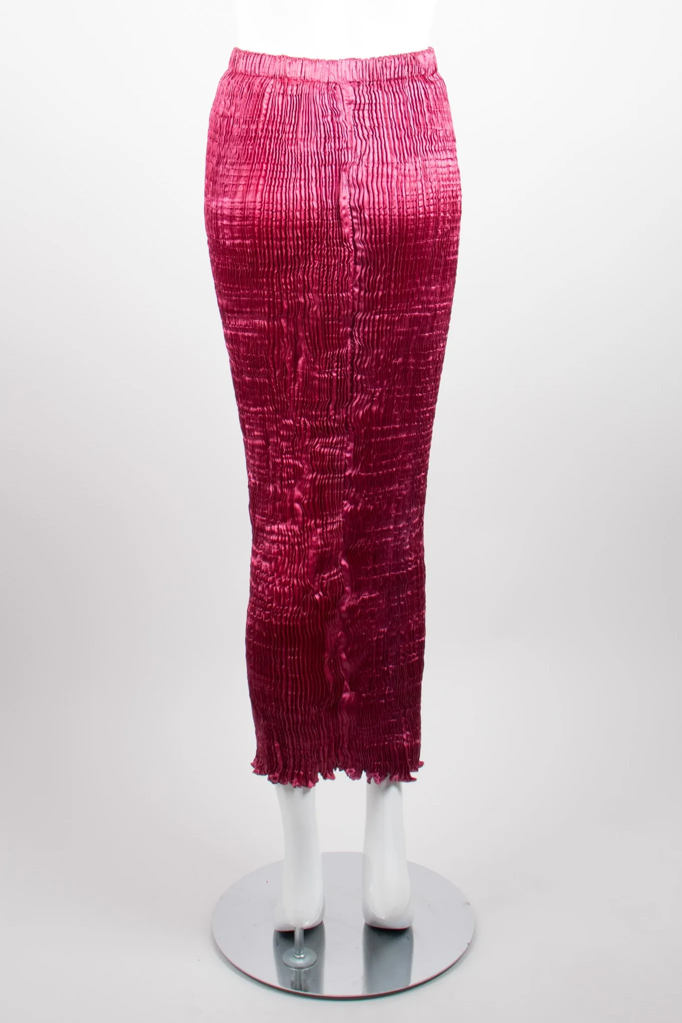 Silk Pleated Top & Skirt Set