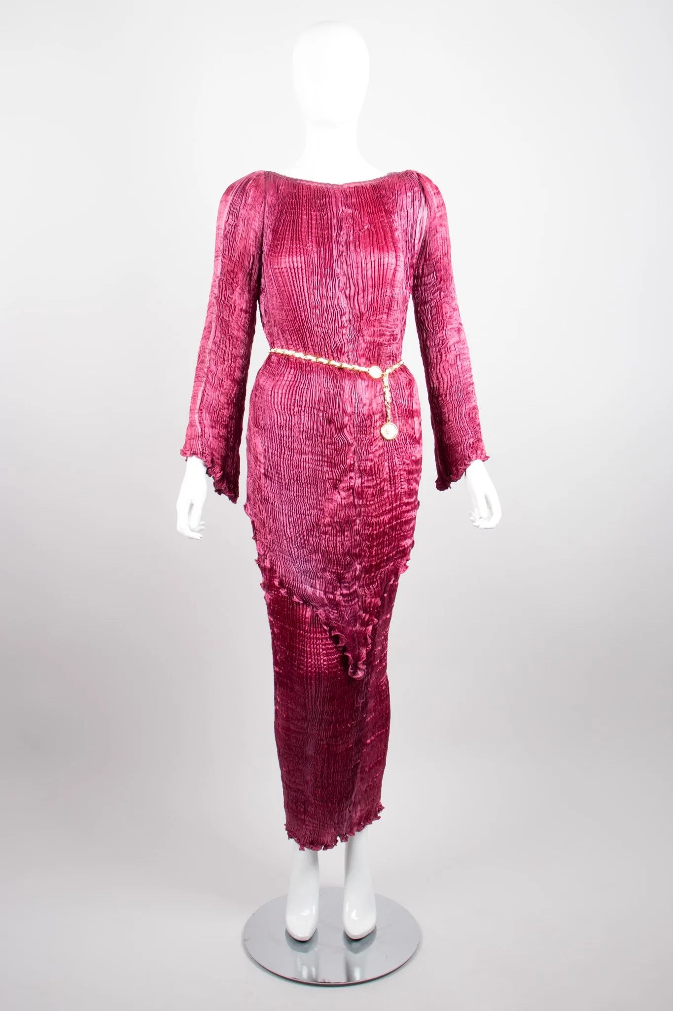 Silk Pleated Top & Skirt Set
