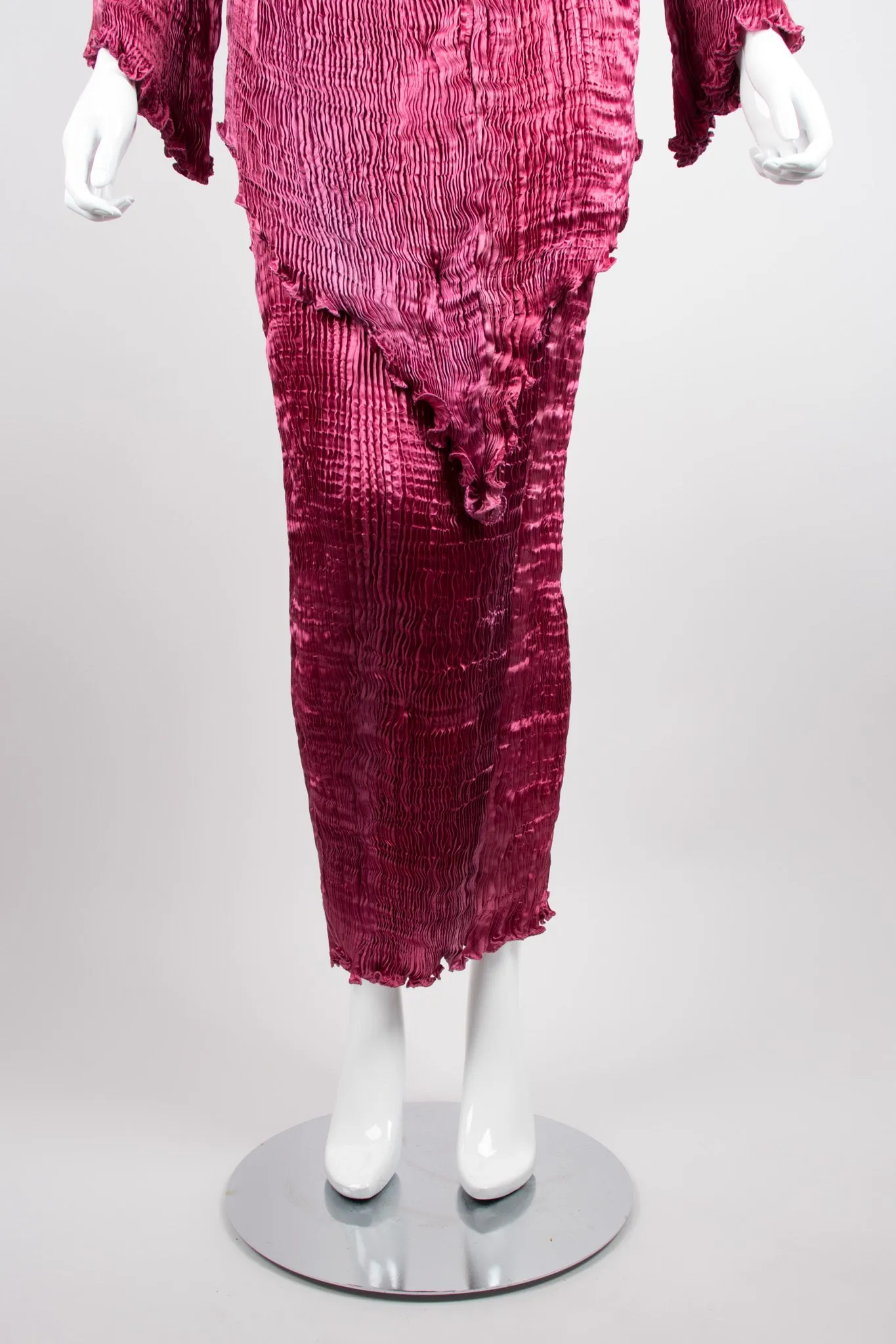 Silk Pleated Top & Skirt Set