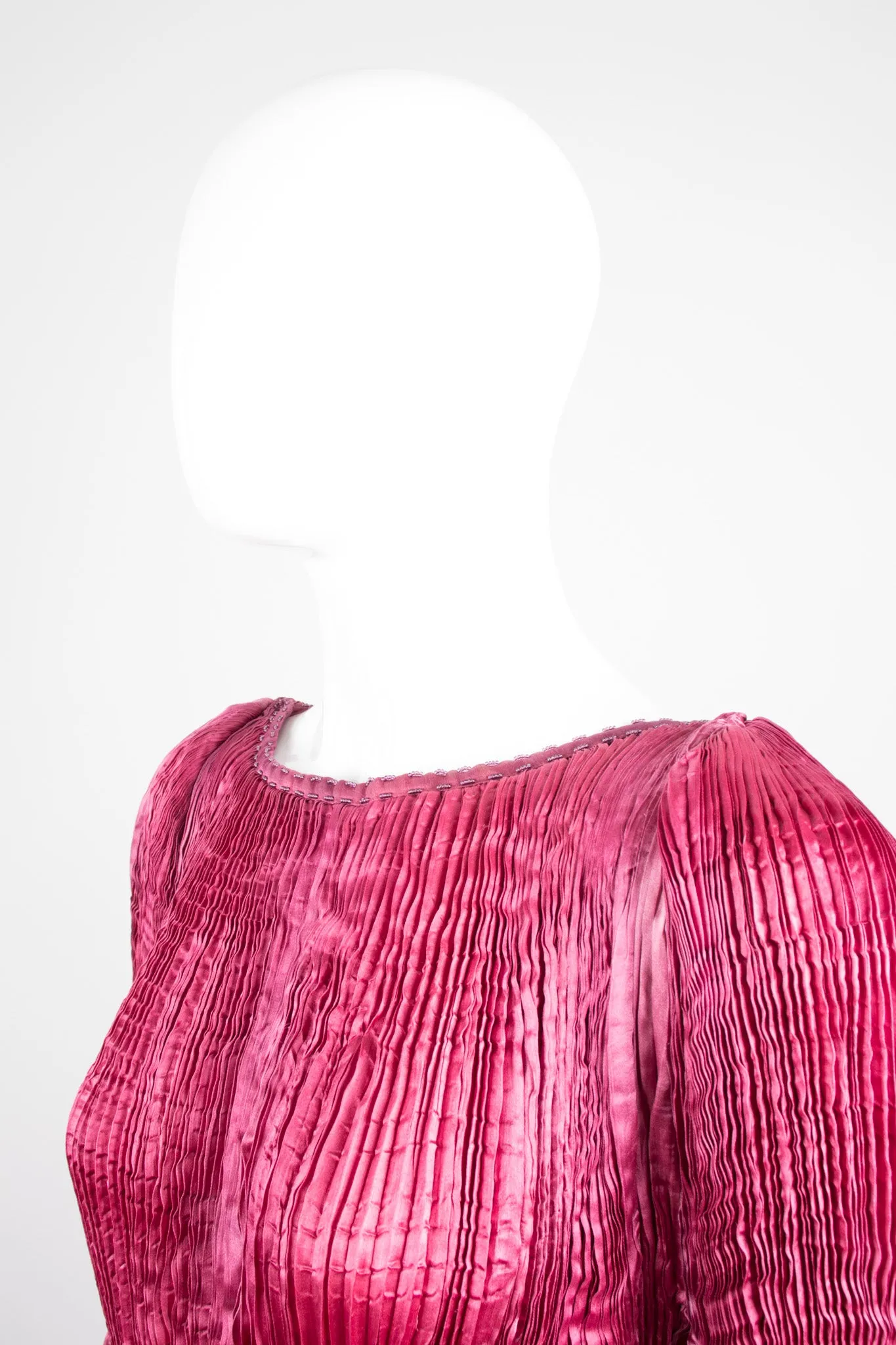 Silk Pleated Top & Skirt Set
