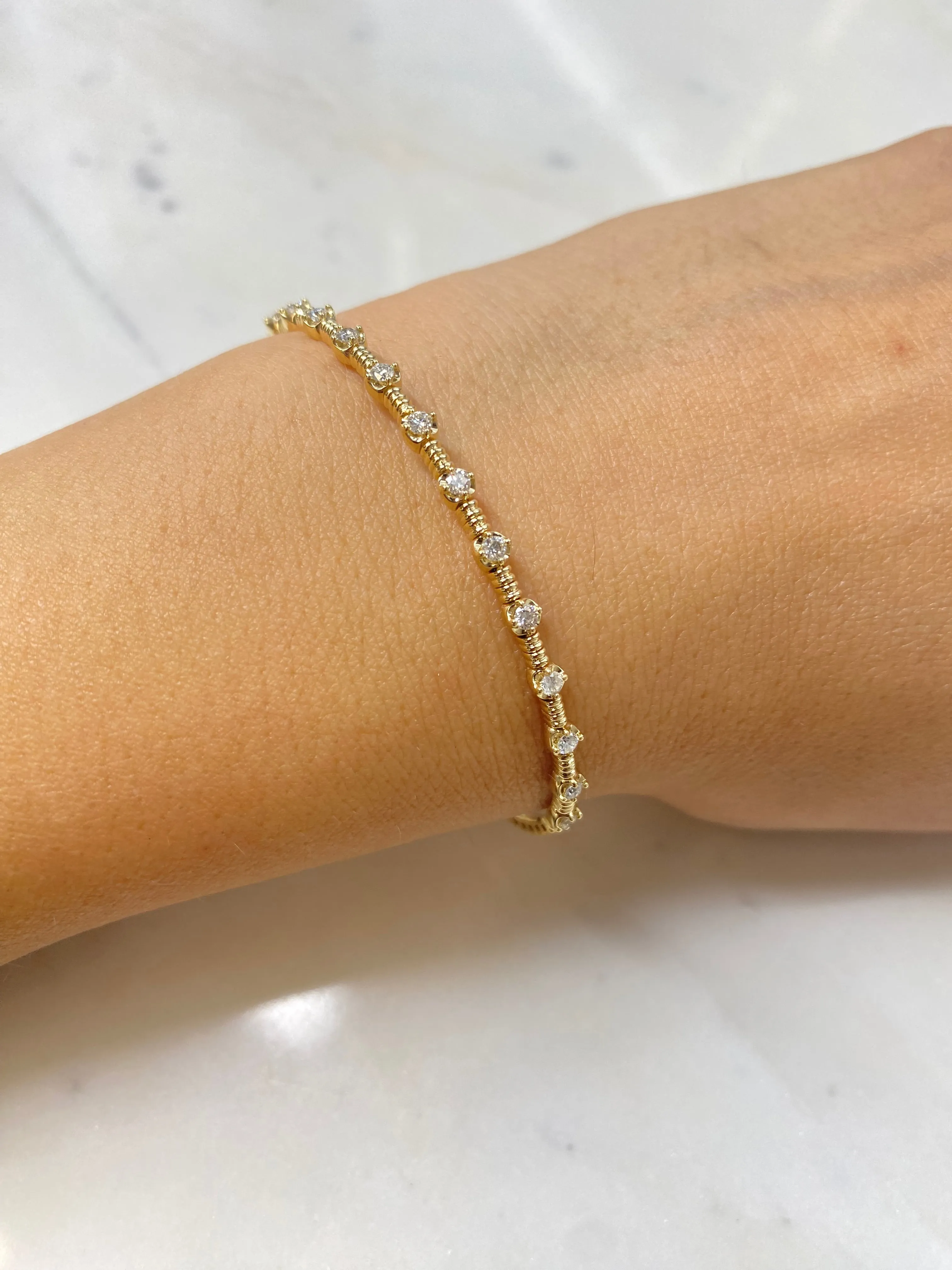 Siroo Petite Diamond Bezel Flex Bangle - 0.50ct