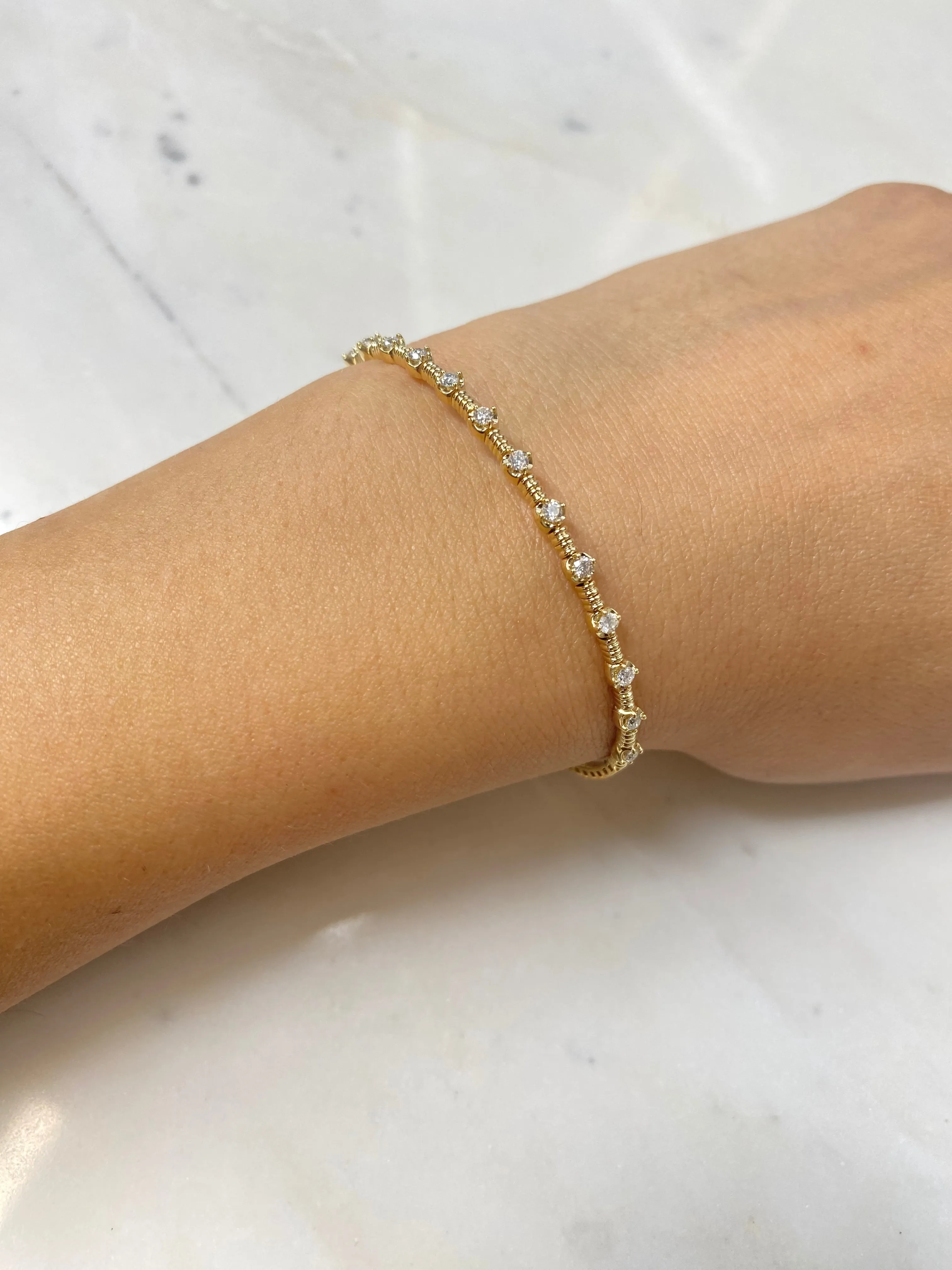 Siroo Petite Diamond Bezel Flex Bangle - 0.50ct