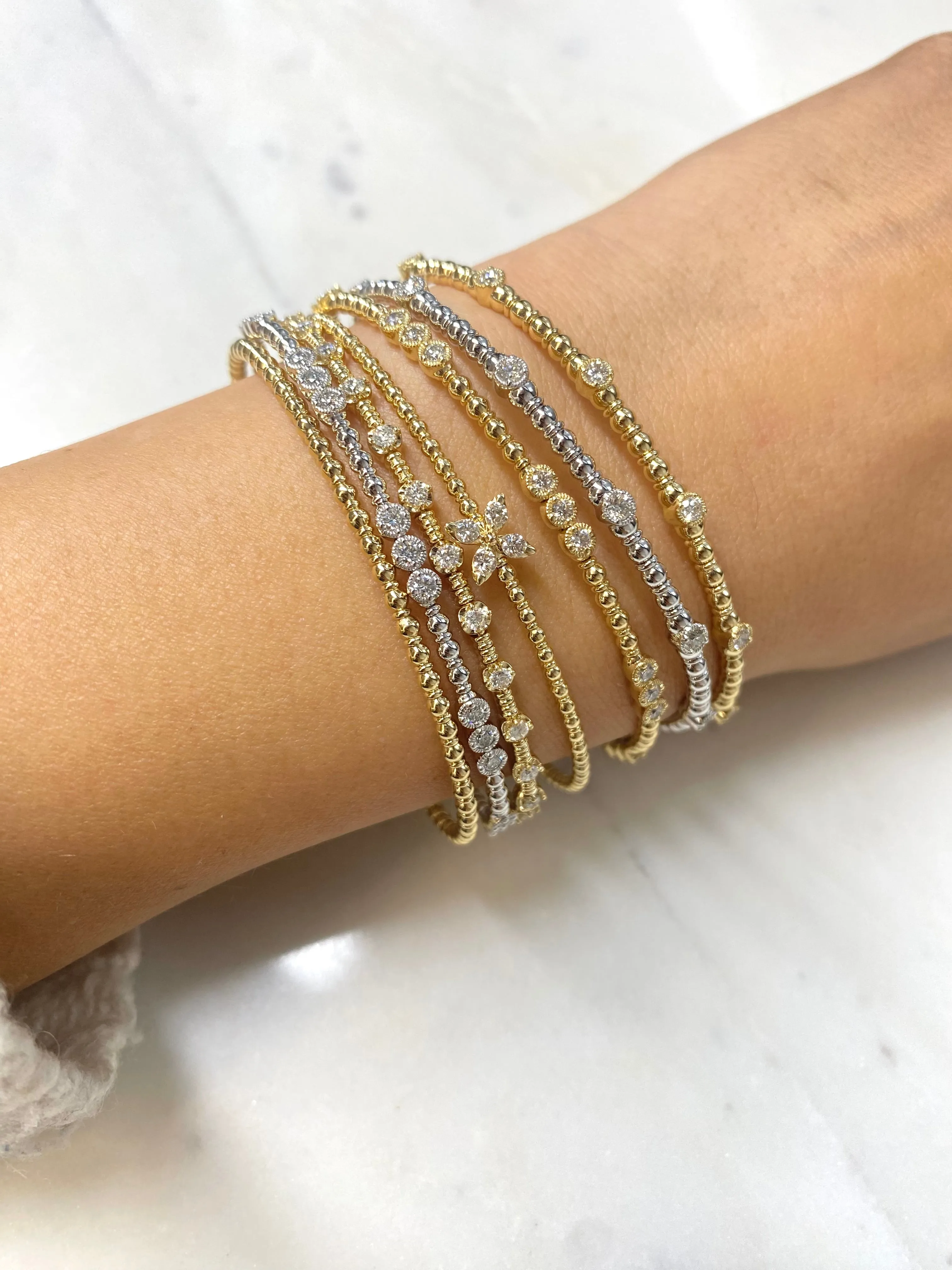 Siroo Petite Diamond Bezel Flex Bangle - 0.50ct