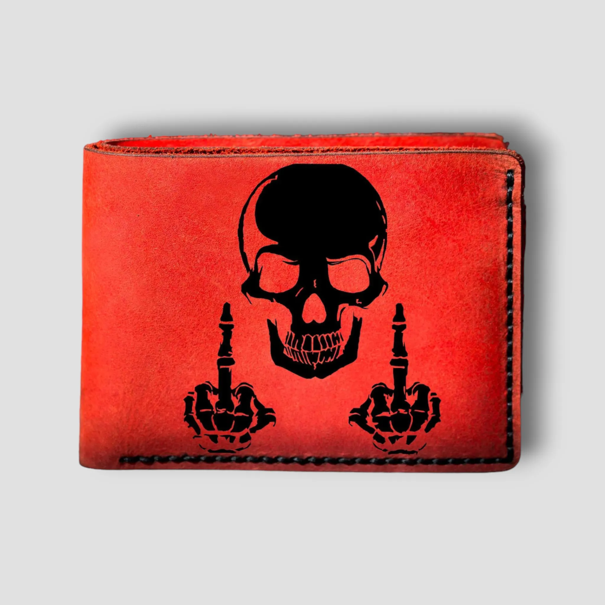 Skeletons Blessing: Handmade Gothic Leather Wallet