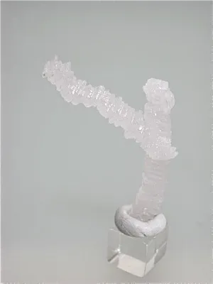 SOLD Calcite, Level 550 Block 1-South, 2nd Section Krushev dol Mine, Madan District, Bulgaria, Mined January 2016, Miniature 0.5 x 4.0 x 4.0 cm, $60.  Online 3/23.