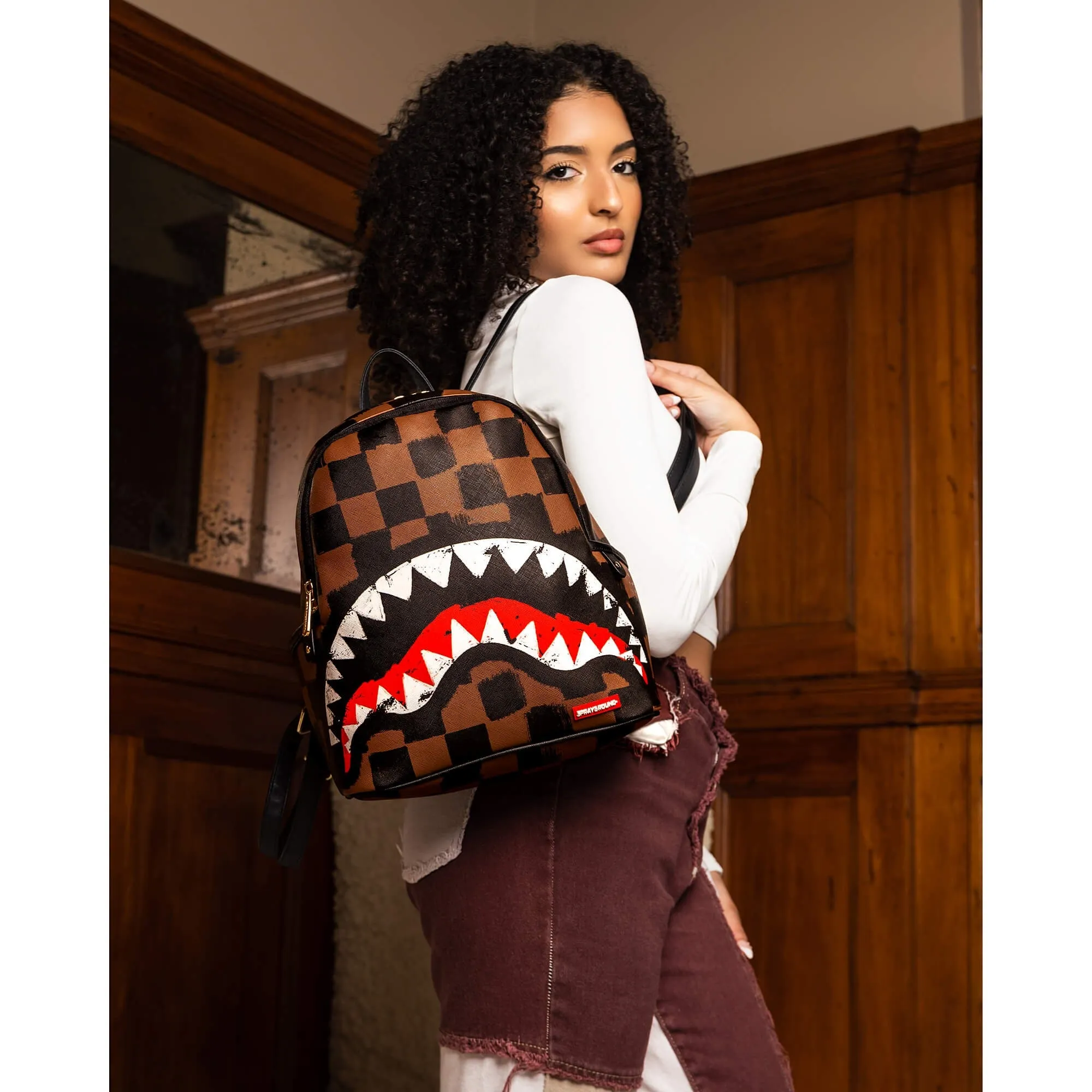 Sprayground Sharks In Paris Paint Savage Backpack Brown