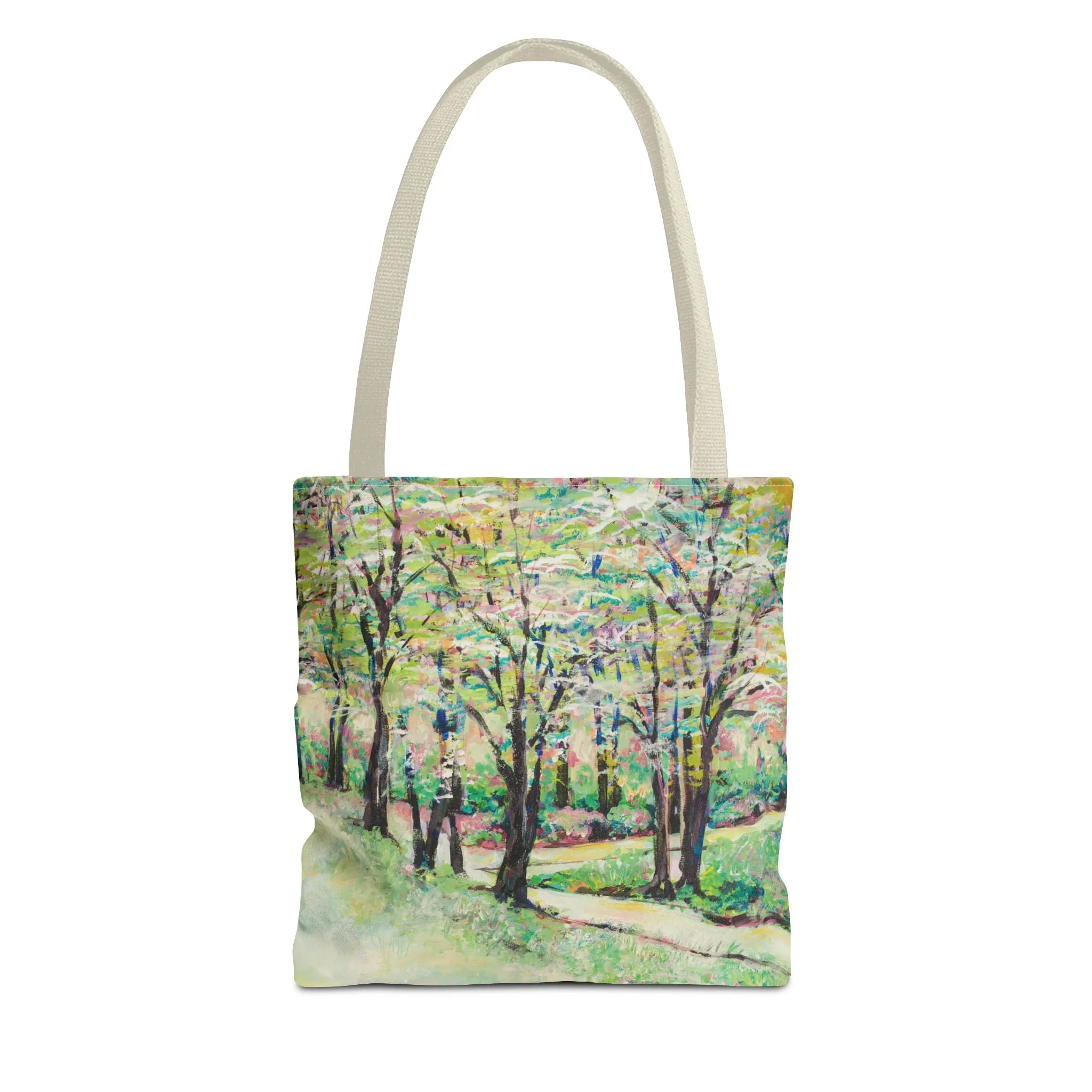 Spring Pastel Nature Canvas Tote Bag - Leslie Karpinski Bottom Of Reynolda