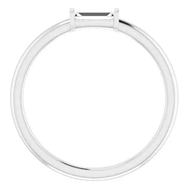 Straight Baguette Gemstone Stackable Ring