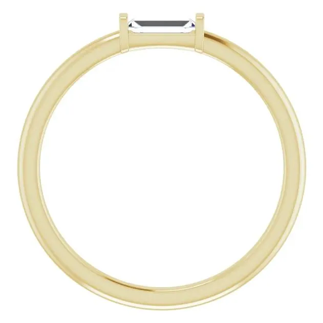 Straight Baguette Gemstone Stackable Ring
