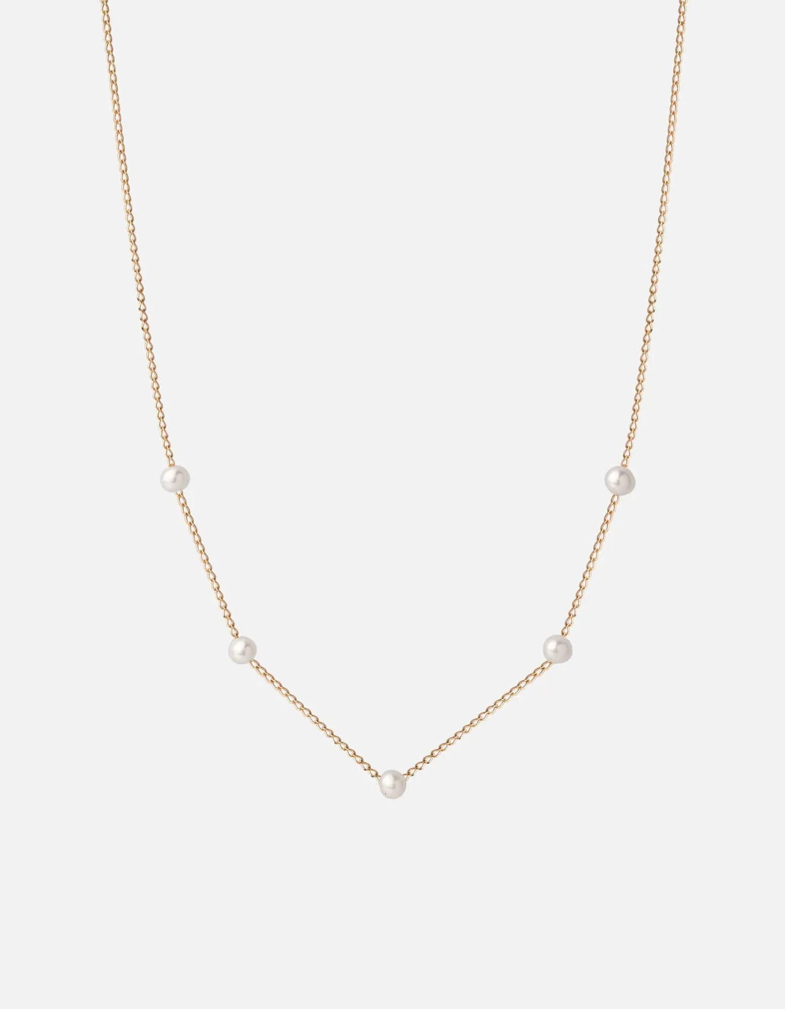 Tiana Pearl Necklace, 14k Gold
