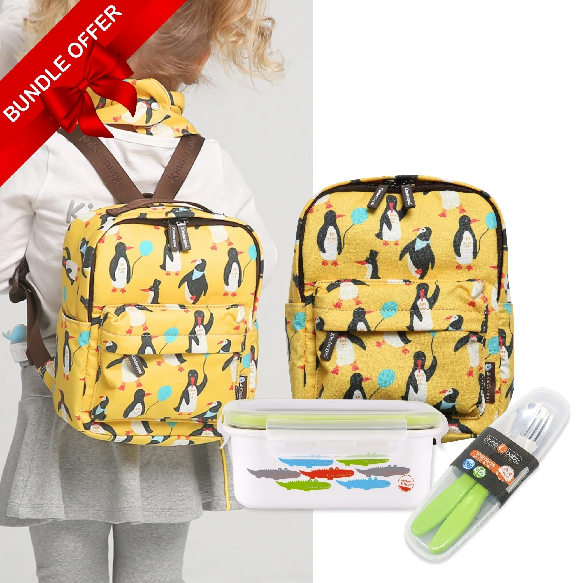Toddler-Friendly Picnic Set – Insulated Backpack, Stainless Lunchbox & Utensil Set