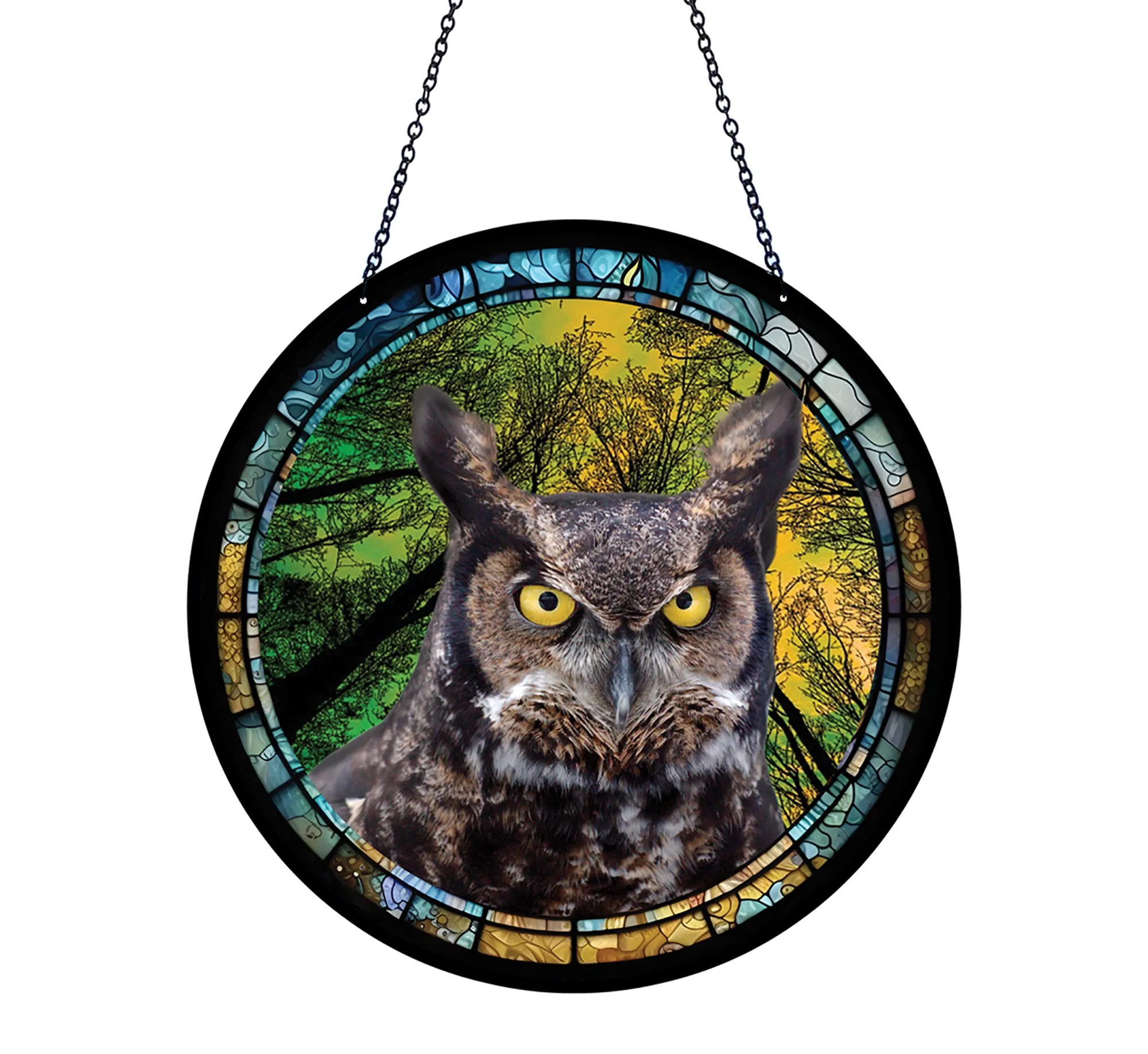 Tree Top Owl Acrylic Suncatcher with Chain #SC256 by d'ears