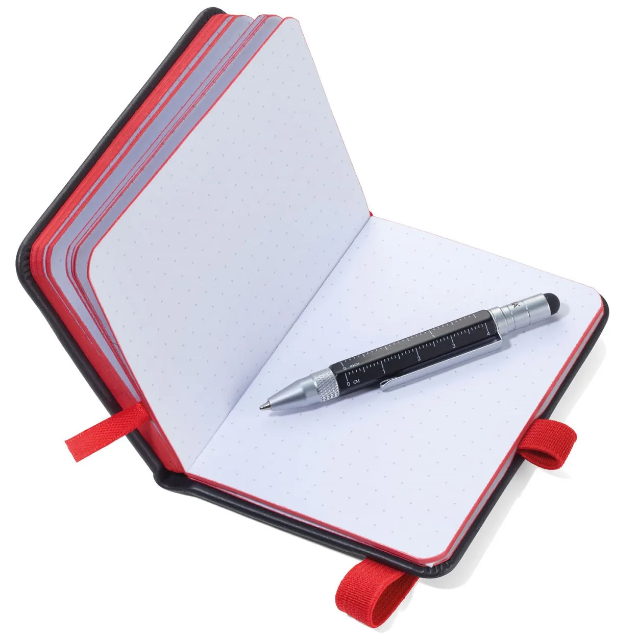 TROIKA Notepad A7 and Multitasking Ballpoint Pen LILIPAD LILIPUT Black/Red
