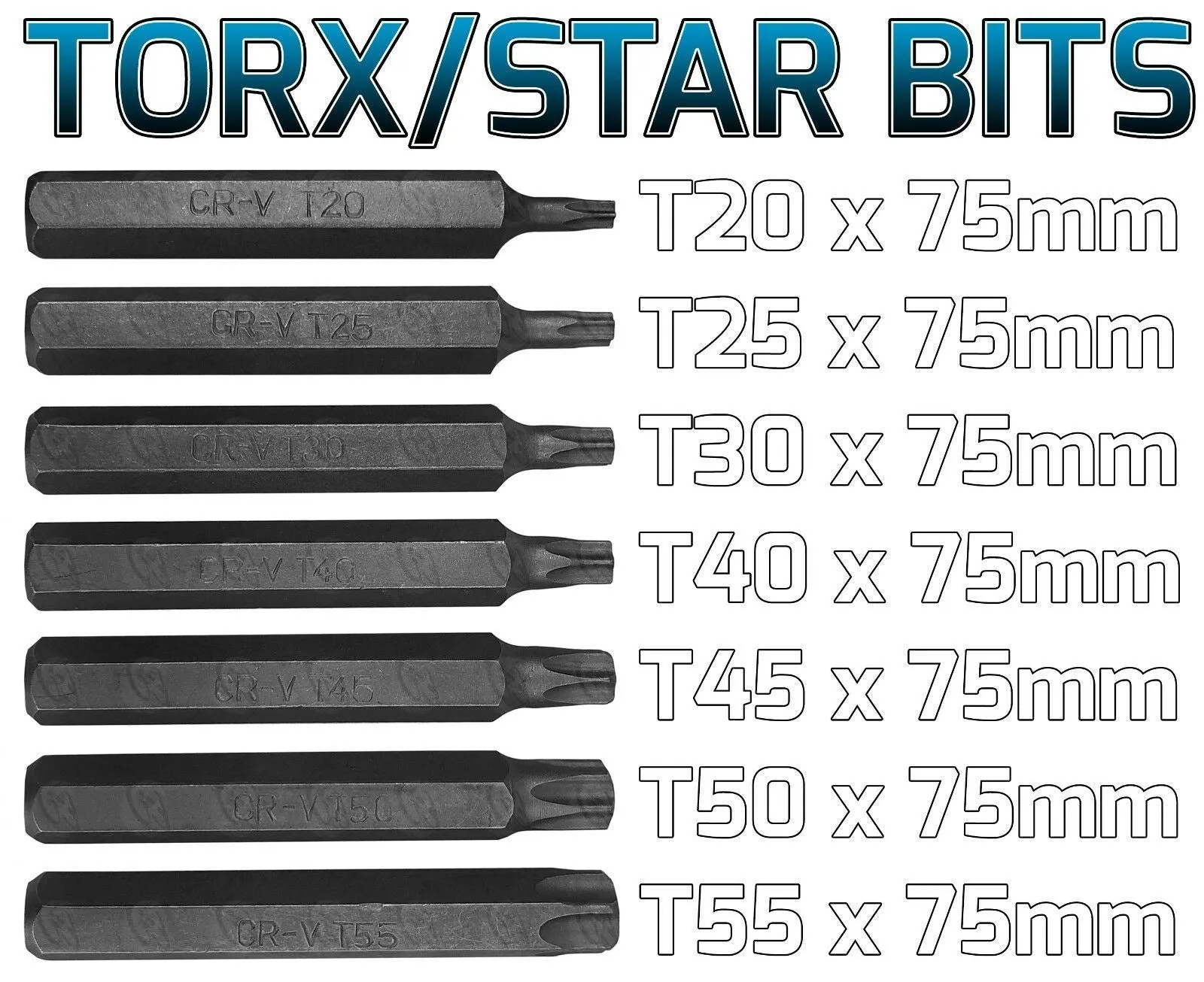 US PRO 40PCS HEX - TORX - SPLINE BIT SOCKETS