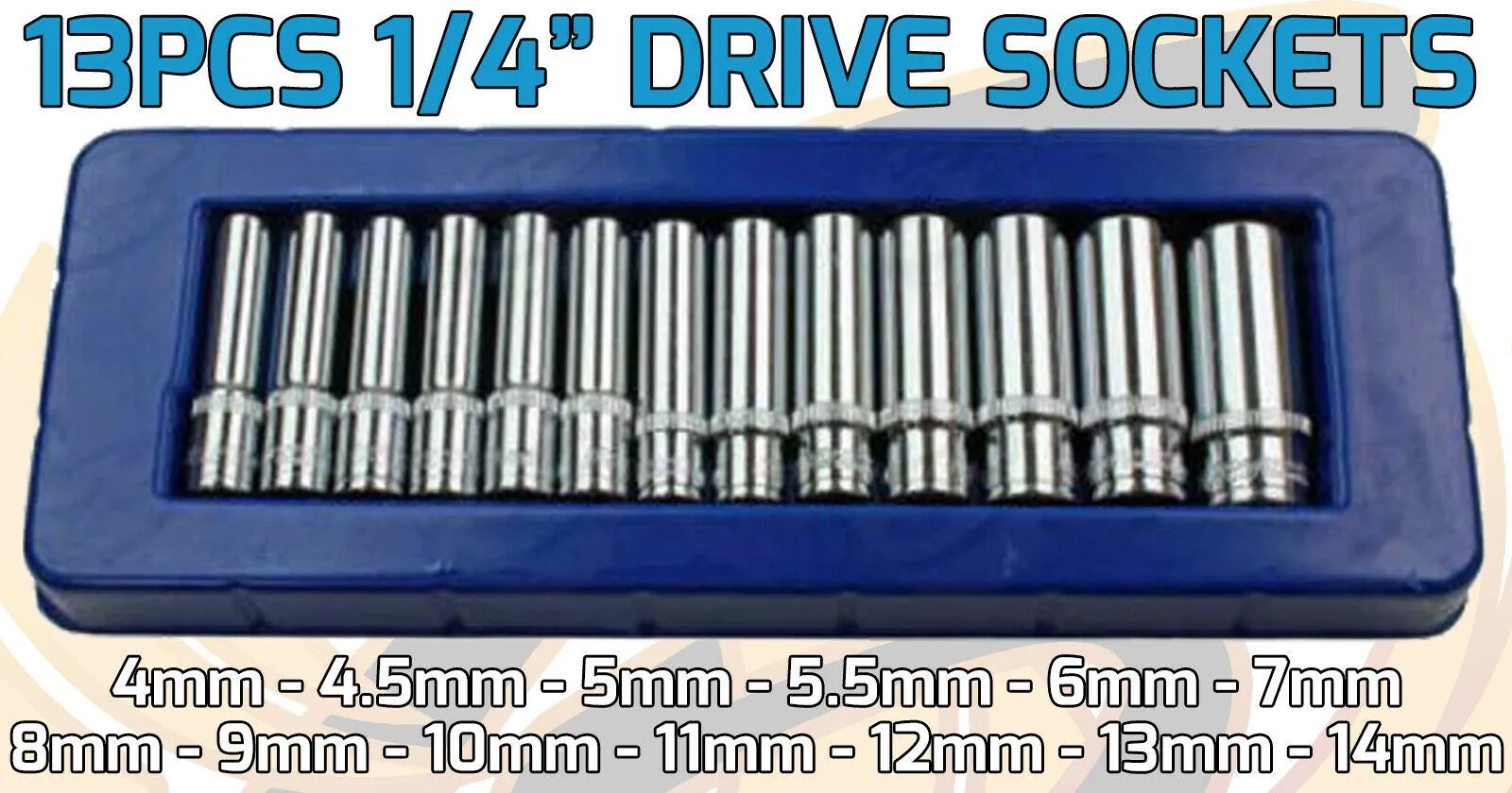 US PRO 42PCS 1/4" & 3/8" & 1/2" DRIVE 6 POINT DEEP SOCKETS 4MM - 24MM