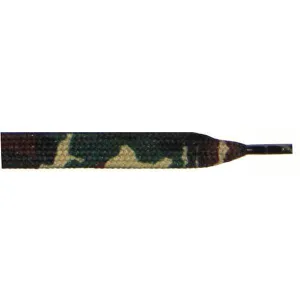 Wholesale Printed Flat 9/16" - Olive Camouflage (12 Pair Pack) Shoelaces