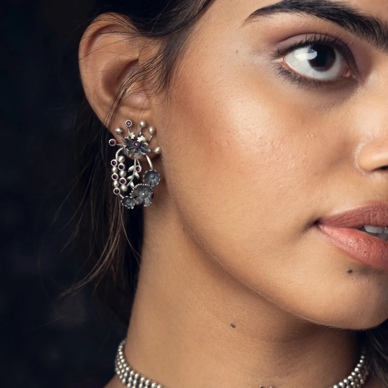 William Morris - Compton Blooming Silver Earrings by Moha