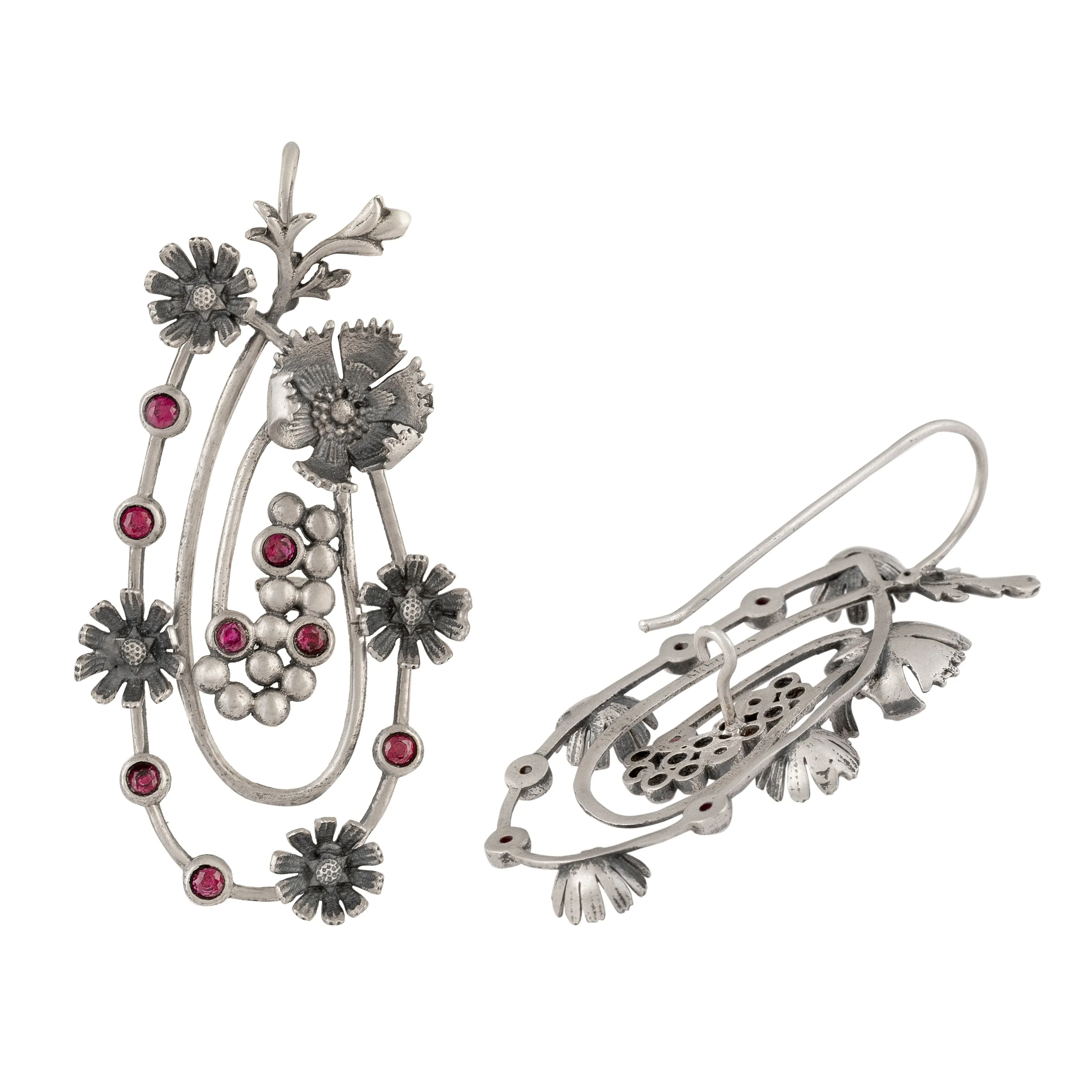 William Morris - Compton Garland Silver Earrings by Moha