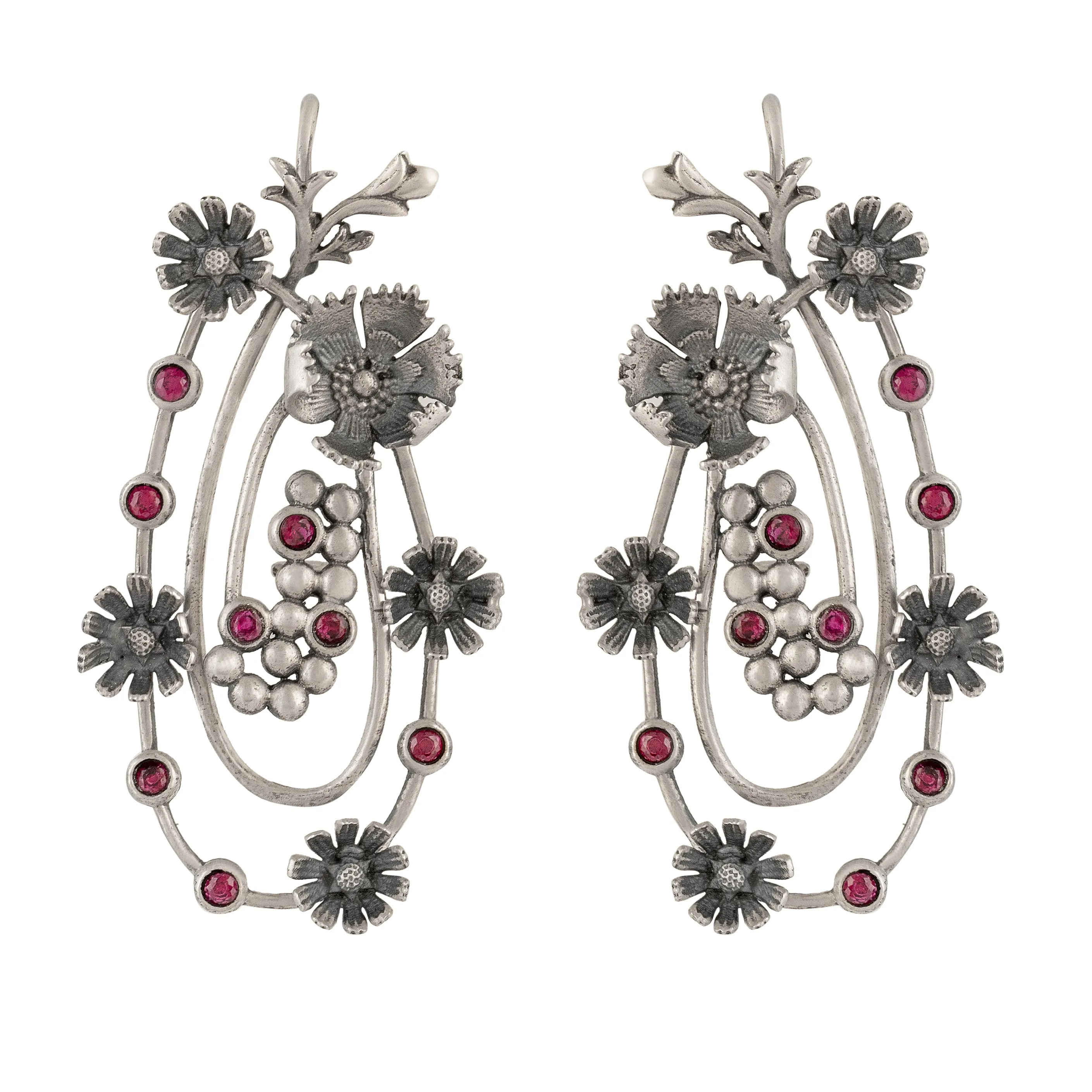 William Morris - Compton Garland Silver Earrings by Moha