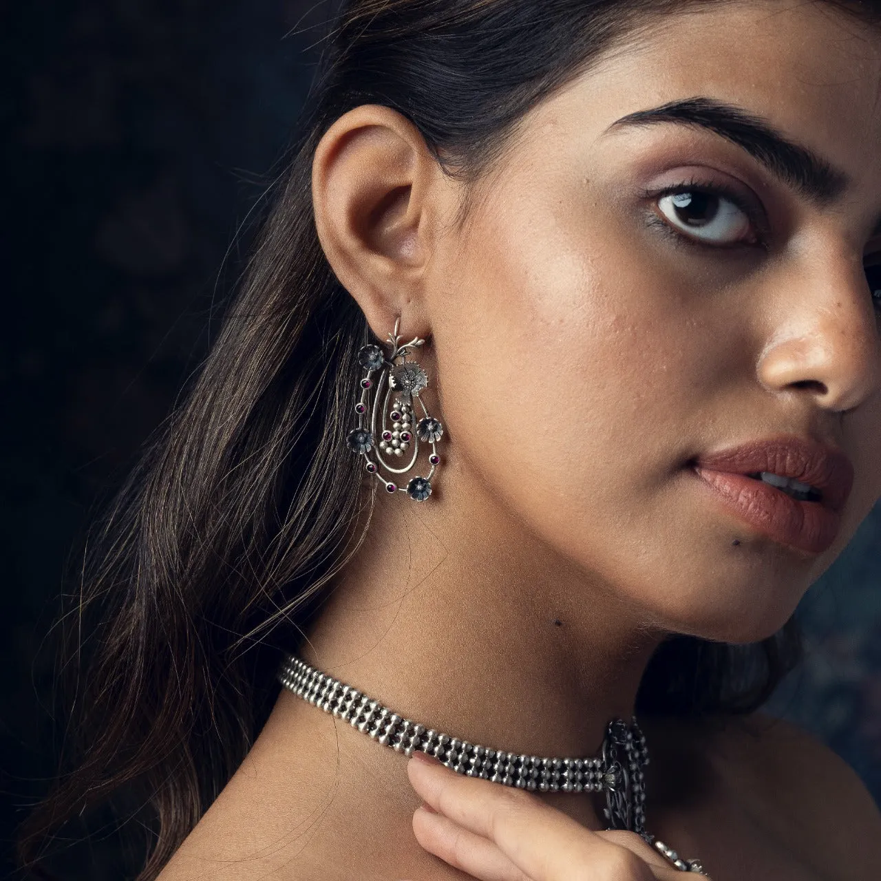 William Morris - Compton Garland Silver Earrings by Moha